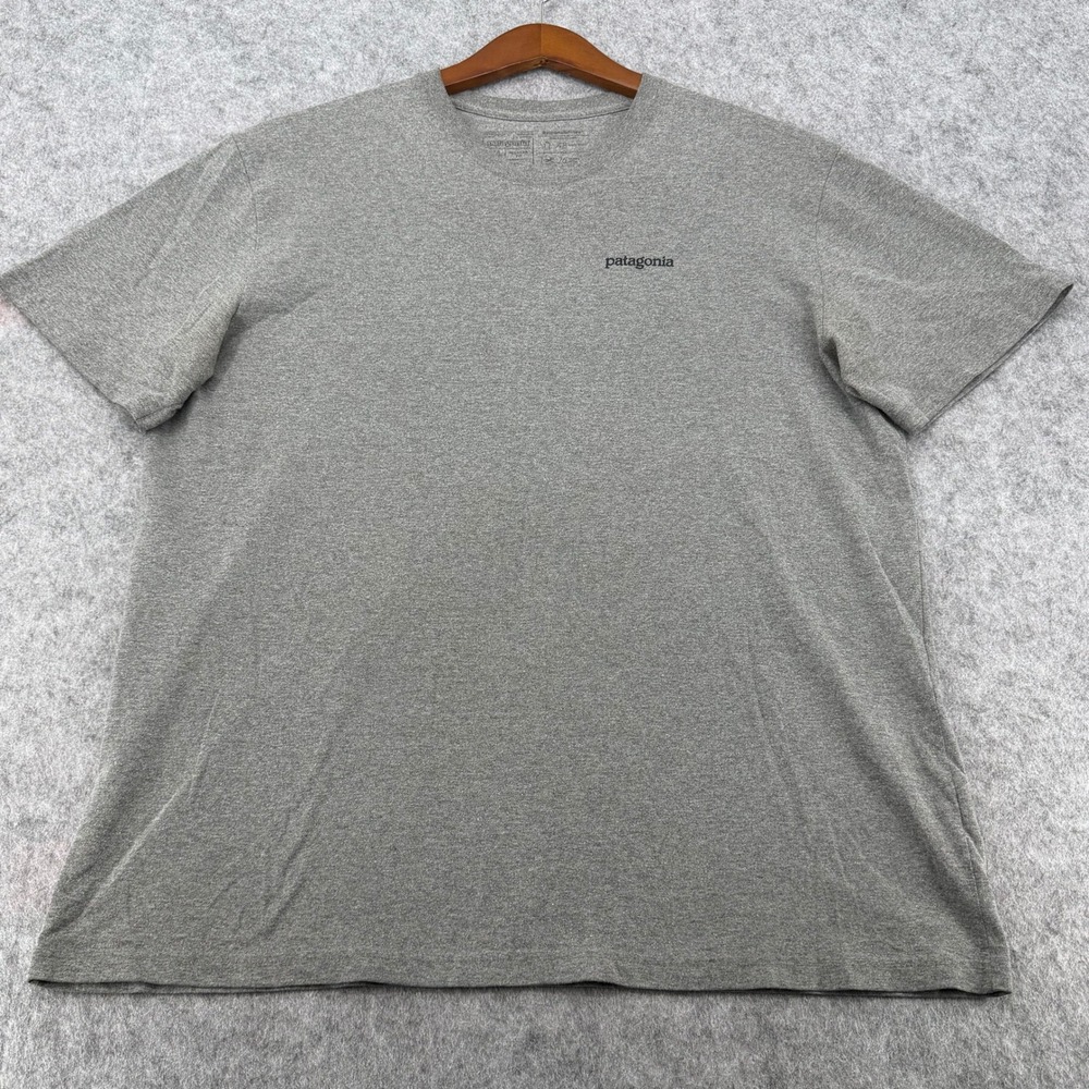 Patagonia Mens Responsibili-Tee Gray Fitz Roy Logo T-Shirt XL Regular Fit
